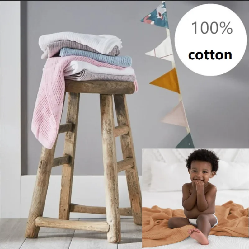 

Детское сотовое одеяло | Ультрамягкий и дышащий трикотаж из 100% хлопка | Пеленание, спальное одеяло, детские одеяла, mantis para bebé