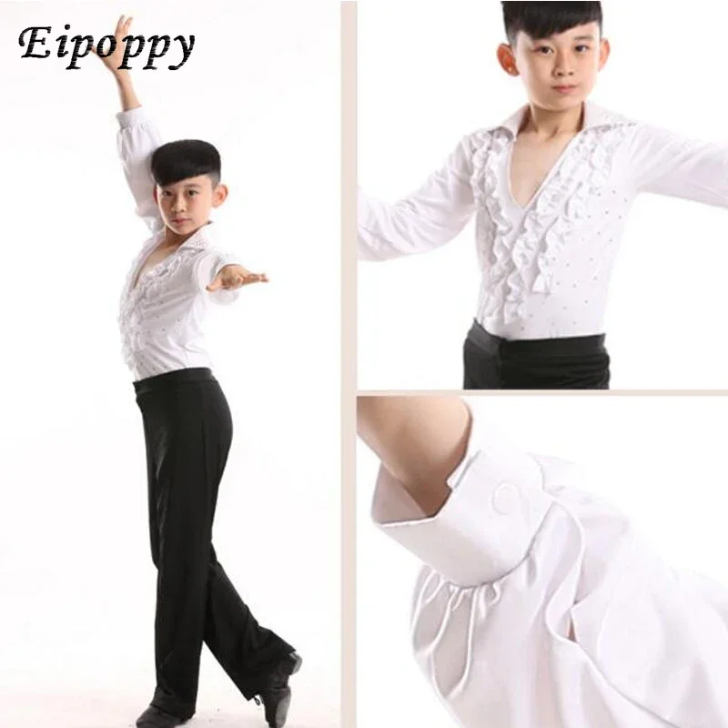 男性と男の子のためのlatin salaダンスコスチューム、子供のためのボールルームの実行、パーティーダンスの衣装、トップスとパンツ、アメリカ人