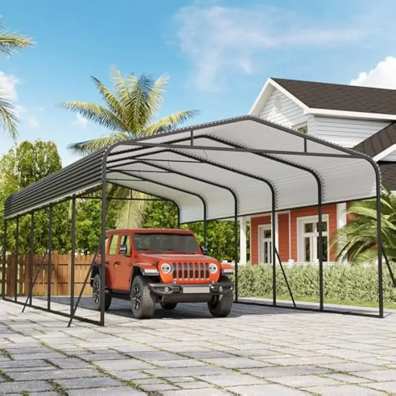 13x26 FT Industrial-Grade Steel Shelter with 110° Sloped Galvanized Roof • Wind-Rated 100 MPH • Snow Load 35 PSF • All-Terrain A