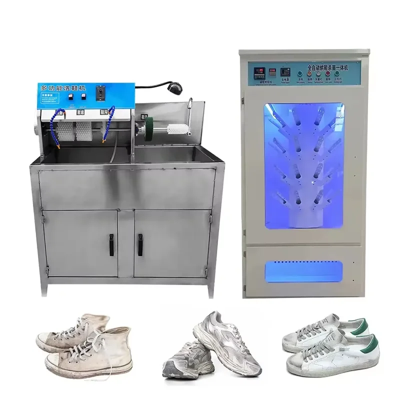 Commercial Shoe Sole Cleaning Machine Washer and Dryer with Steam Sneaker Brush Equipment for Washing Shop