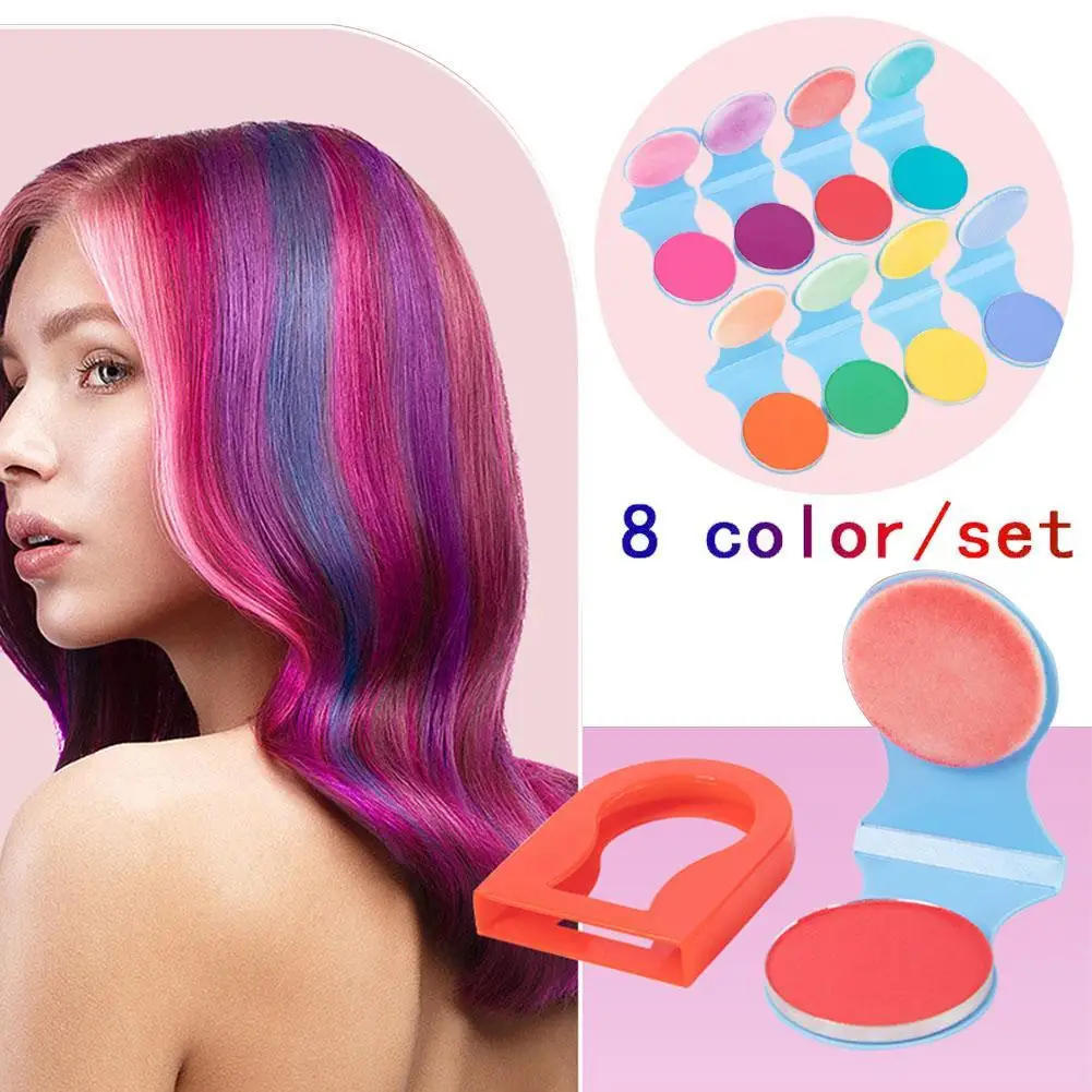 Polvo de tiza desechable para el cabello, Spray temporal para el Color del cabello, herramienta de estilismo para salón de Pastel, pintura de Color para teñir el cabello, accesorios suaves, 8 colores