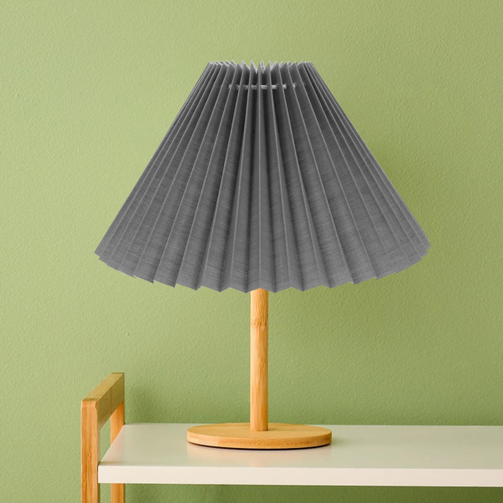 

Scallops Fabric Lampshade Wall Shades Desk Floor Replacement Light Grey Pleated