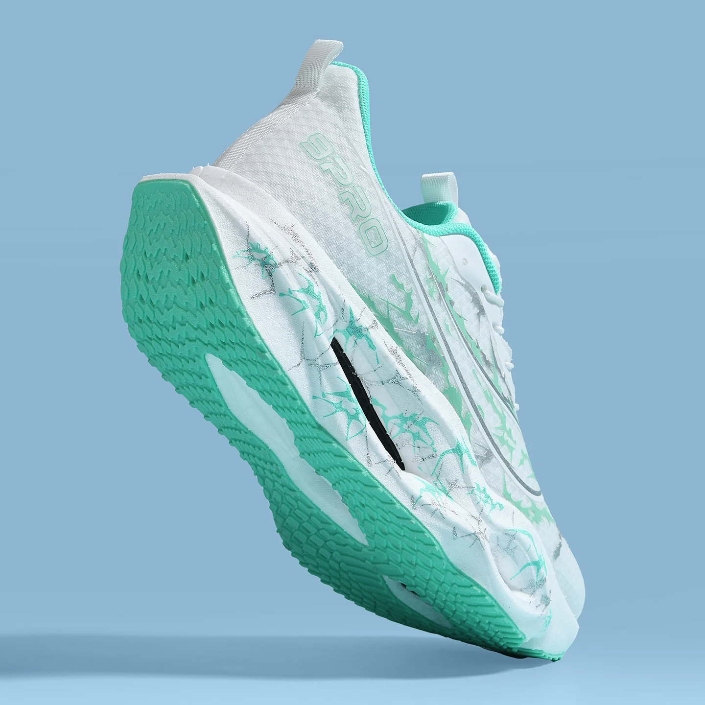 Herren-Laufschuhe, Tennisschuhe, trendige Laufschuhe mit Carbonplatte und Knopfverschluss für alle Jahreszeiten, personalisierte Sportschuhe mit Dornenmuster und atmungsaktivem Mesh-Material, Laufschuhe mit hohem Rückprall und dicker Sohle, rutschfest und abriebfest. – Detail 14
