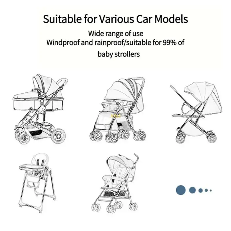 

Universal Stroller Rain Cover Baby Travel Weather Shield Practical Windproof Rain Stroller Cover for Outdoor-Protection