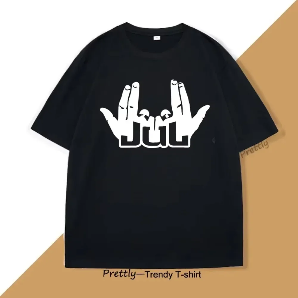 

JuL T Shirts for Men Women Music Rapper Graphci T Shirts Cotton Vintage Short Sleeve T-shirt Unisex Tops Streetwear Tees Clothes