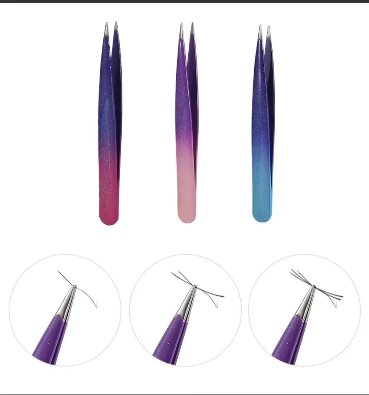 Conjunto de pinças profissionais de aço inoxidável para sobrancelhas, ótima precisão para remoção de pêlos faciais