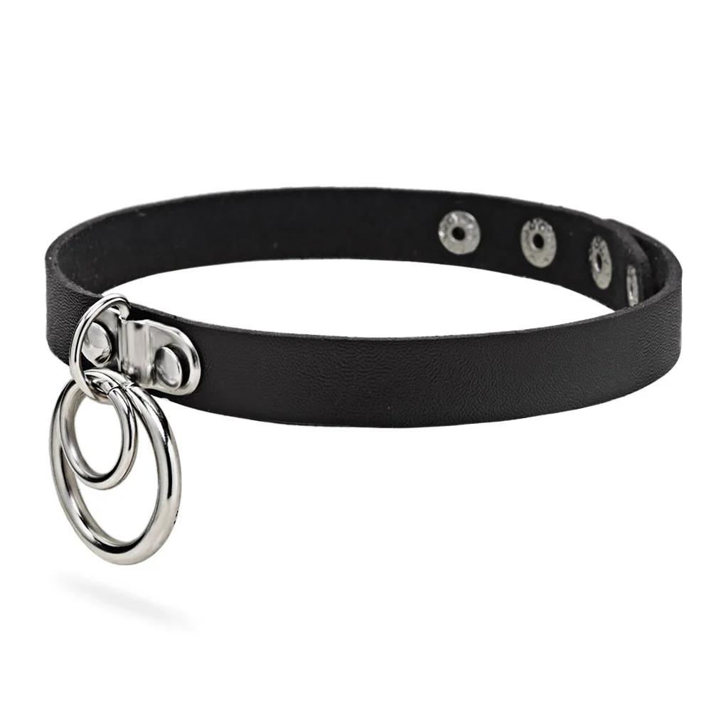 Exquisite Necklace Adjustable Sexy PU Leather Collar Neck Lock Unique SM Restraint Bondage Sex Toy Punk Gothic Jewelry DX628