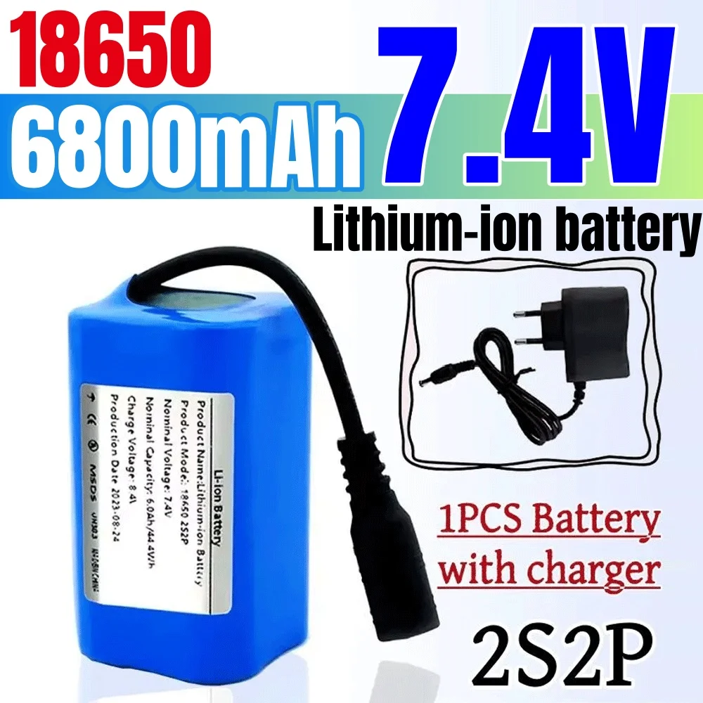 Enhanced version 7.4V 2S2P Nev 6800mAh Battery for T188 T888 2011-5 V007 C18 H18 So on Remote Control RC Boat Parts18650