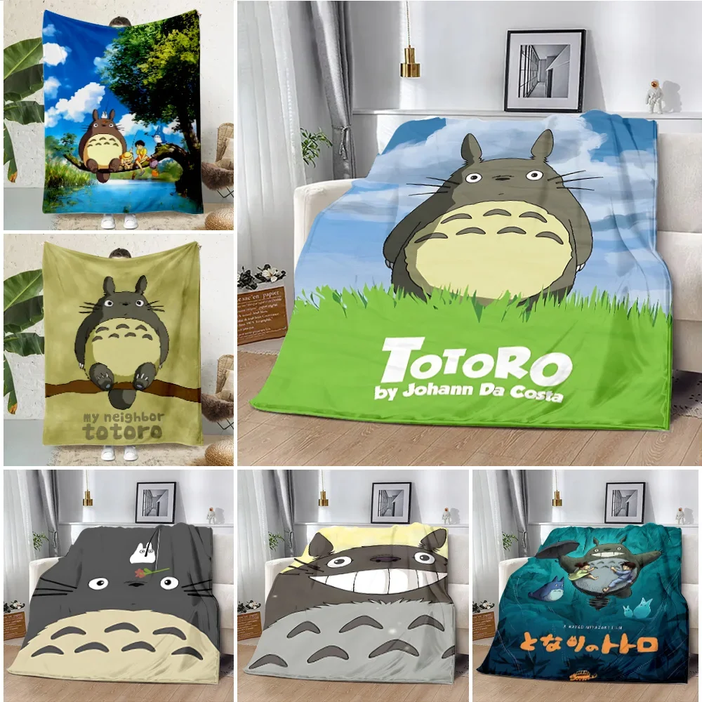 Funny Cute T-Totoroes Printed Blanket Picnic Blankets Warm Blanket Soft and Comfortable Blanket Home Travel Birthday Gift