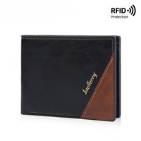 New RFID Blocking Slim Mens PU Leather Wallet with Coin Pocket Fashionable Thin Bifold Standard Wallet