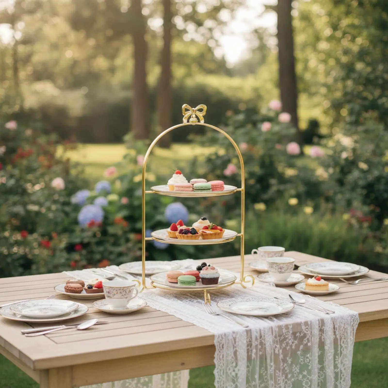 Metal Three-Tier Dessert Stand Sturdy 3 Tier Dessert Stand Stable Tiered Serving