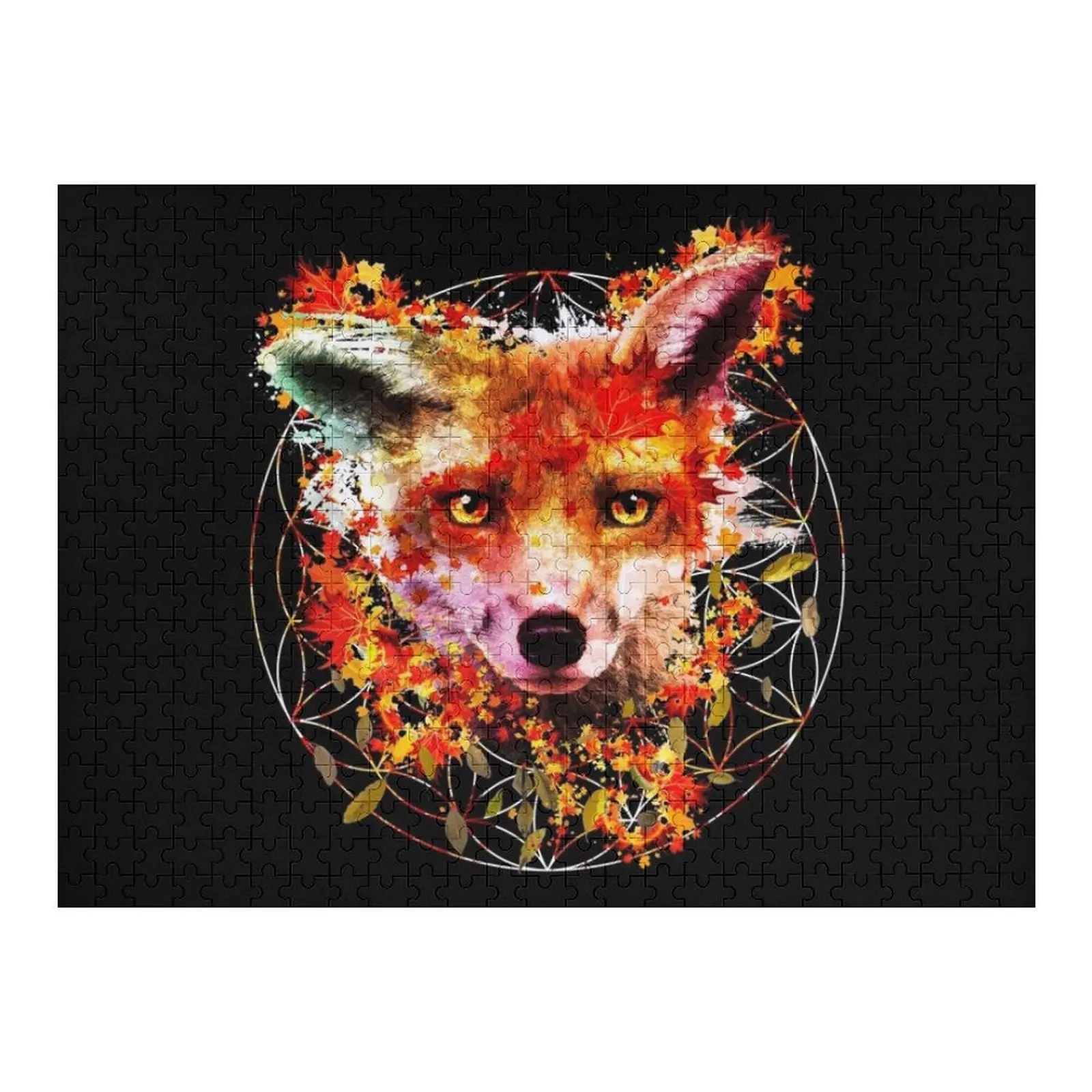 수채화 여우 직소 퍼즐 게임 어린이 유아 장난감 나무 성인 퍼즐