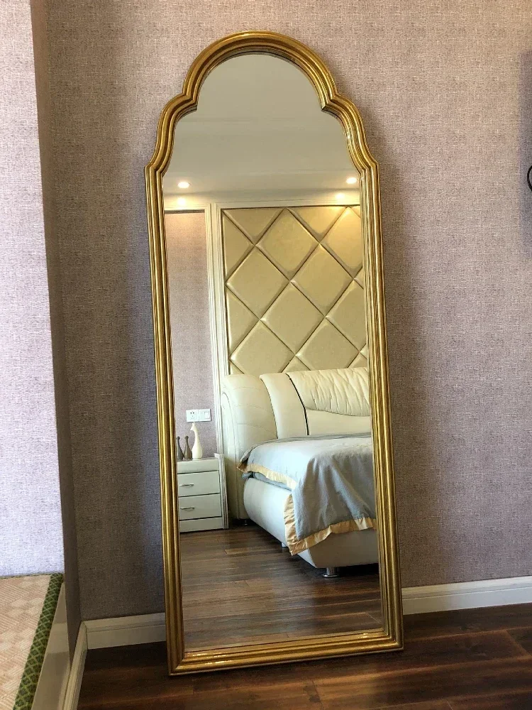 

Напольное большое декоративное зеркало в богемном стиле, винтажное, для макияжа, в полный рост, для дома, с отделением для украшений