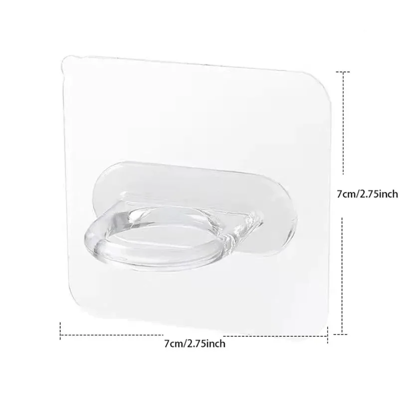 5/10pcs Ring Hook Transparent Tape Storage Perforation-Free Body Wash Toilet Storage Supplies Waterproof And Rust Resistant