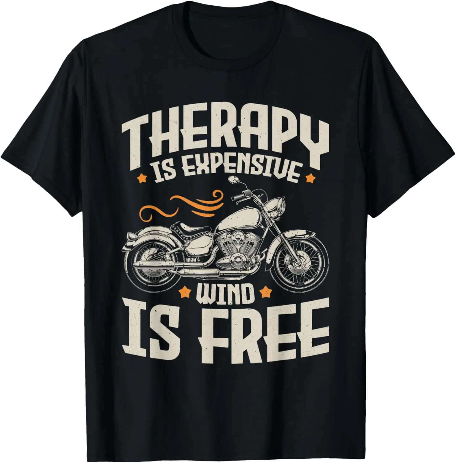 Cool Rider Men Therapy Motorcycle Lovers Biker T-Shirt 100% Cotton Trendy Y2K Short-Sleeve Tee-Soft, Quick-Drying,