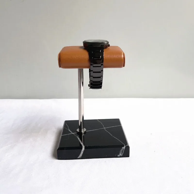 new-natural-marble-bottom-watch-display-stand-brown-watch-seat-soft-decoration-model-room-cloakroom-watch-storage