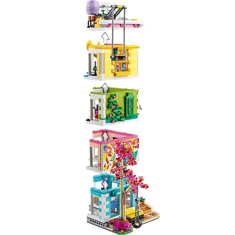 Série créative scène de rue modèle architectural Xinghu ville bricolage assemblage bloc de construction modèle ornements jouets pour enfants