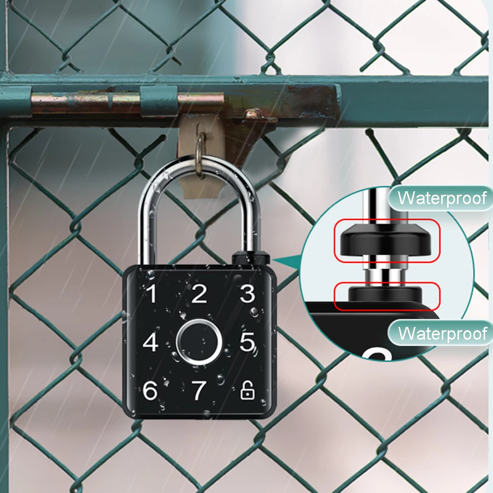 Mini Fingerprint Padlock Password Code Waterproof Portable APP Remote Unlock NFC Card Tag Anti-theft Backpack Suitcase Locks