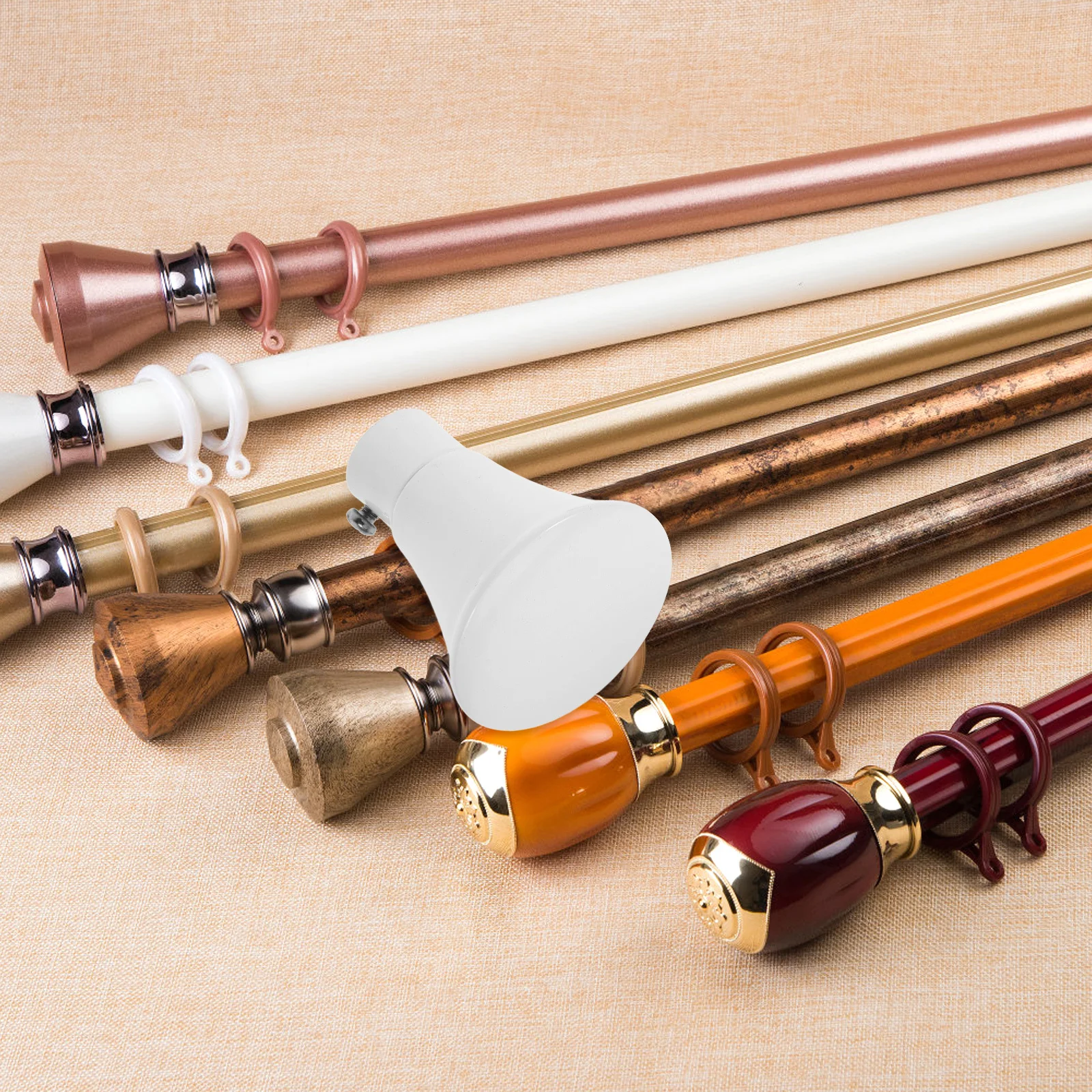 2 Stück Gardinenstangen-Endstücke aus Eisenmaterial, kreatives schickes Design, Heimbüro-Dekoration, Endstück für Wohnzimmer, Esszimmer, Schlafzimmer, Fenster