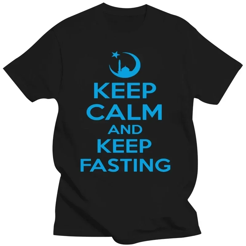 Humble Islamic Ramadhan Eid Mosque Mens Top Harajuku Tee Shirt 2024 summer tops Keep Calm And Keep Fasting T Shirt