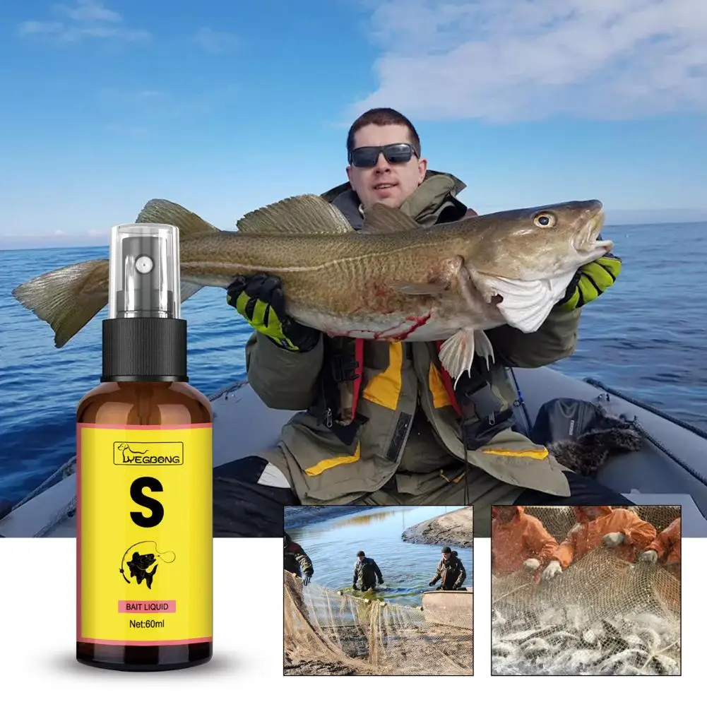 Fishing Baits Attractants 60ml Lures Liquid Attractant Natural Scent Bail Drag for Sea River Freshwater Effectively Attract Fish