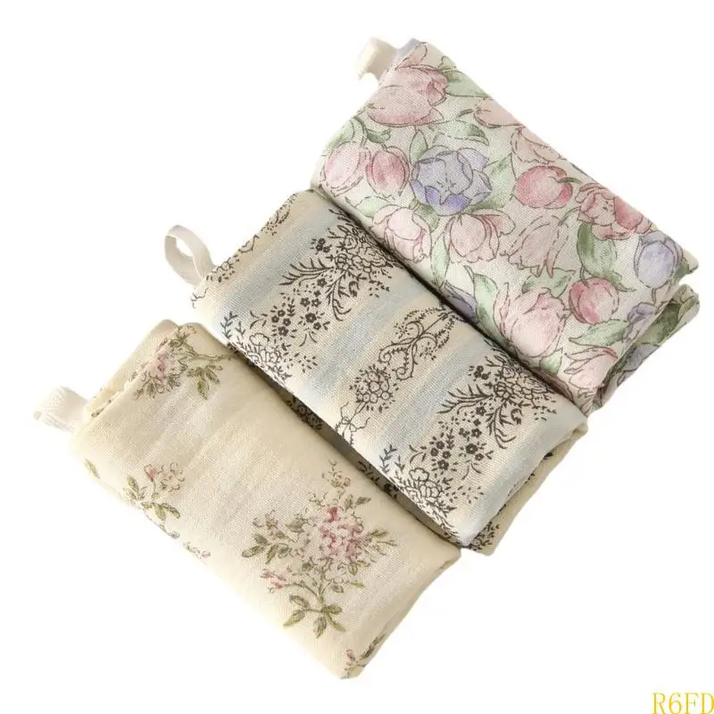 

R6FD Set of 3pcs Baby Square Towel Small Washcloths Soft and Absorbent Burp Cloths