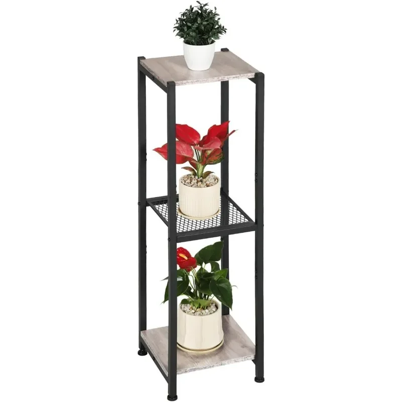 

Extra Tall Plant Stand Indoor,40 Inch Plant Stands,3 Tier Metal Plant Stand with Heavy Duty Wood and Metal Mesh Shelf