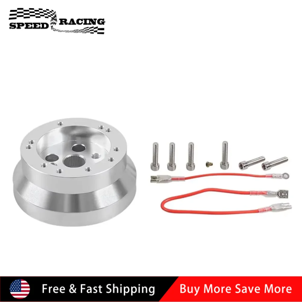 

High Quality Aluminum Steering Wheel Connector 5 & 6 Hole Steering Wheel Polished Short Hub Adapter Kit Interior Fits for Chevy