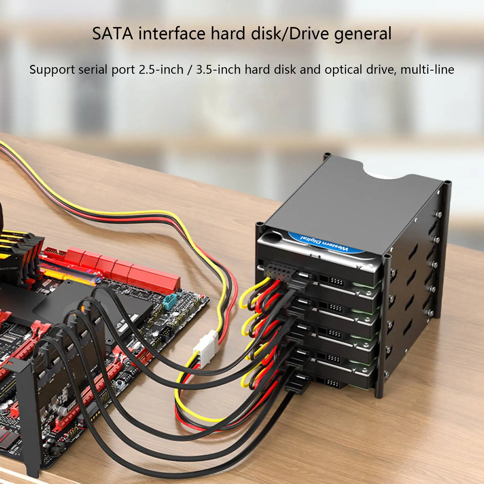 Praktisches SATA-Stromkabel, Splitterkabel, 1 bis 5, Festplattenkabel, 4-polig auf 15-polig, Stromversorgung, Splitterkabel