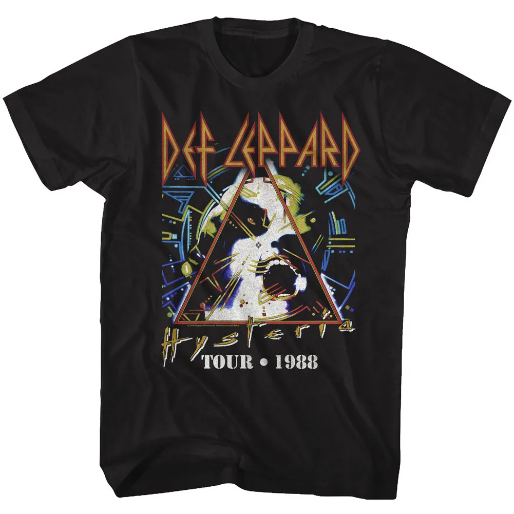 Camiseta de algodón con cuello redondo y manga corta para hombre, ropa de la gira de Def Leppard '88, moda Y2k, regalos populares para fanáticos, camiseta de verano