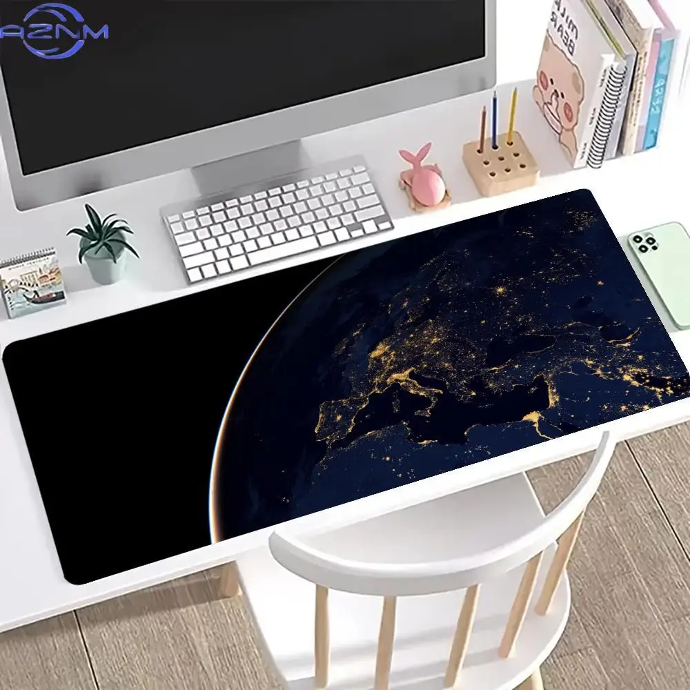 Earth Night View Mouse Pad Computer Accessories Office Game Table Mats XXL Rubber Anti-slip Gaming Keyboard Mousepads Desk Pads