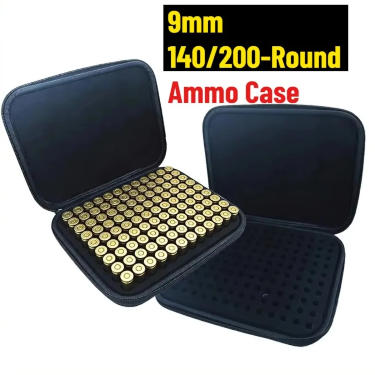 9mm 200/140 Round Ammo Storage Case Ammo Pouch Handbag Fit Tactical 9MM 380 ACP 32 ACP 40SW 30 Luger
