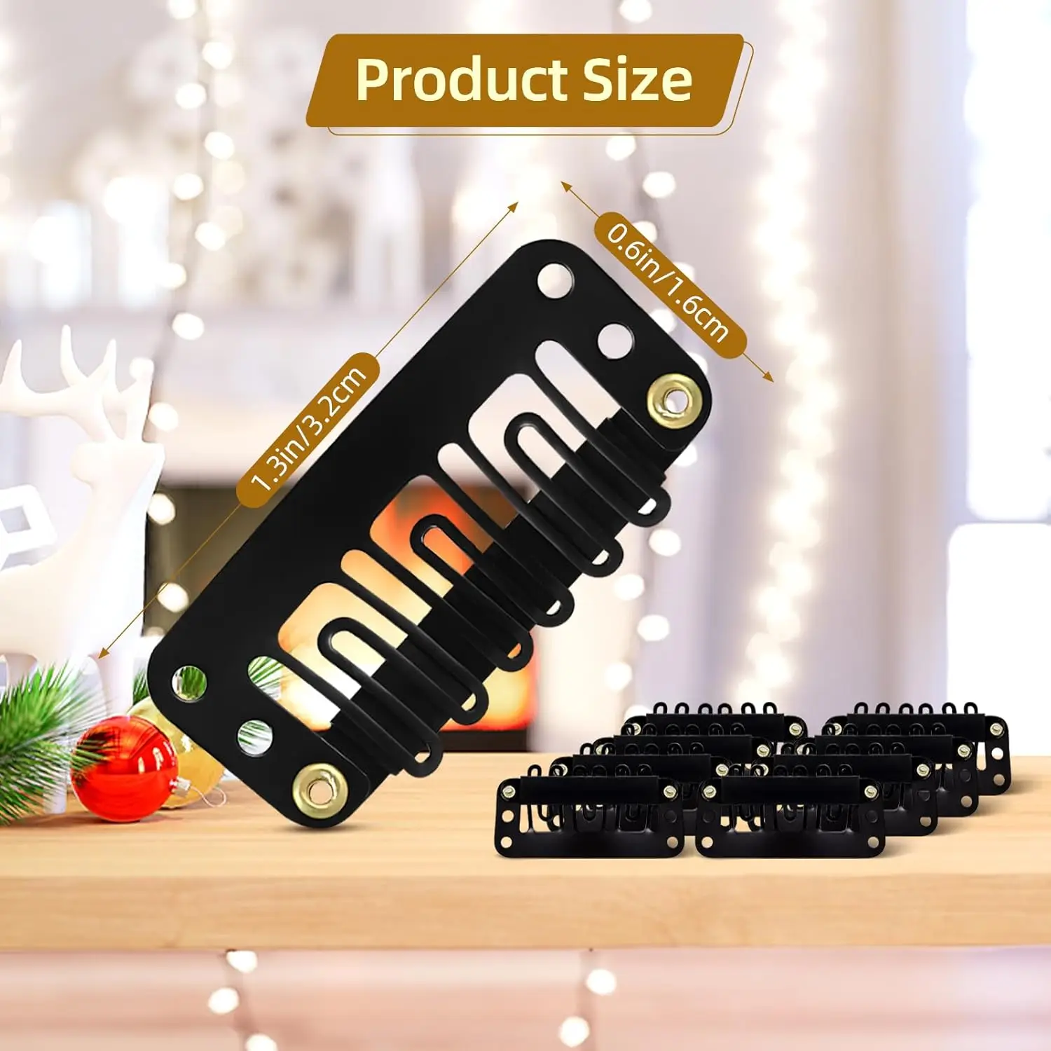 10-100 Pezzi Clip per Parrucca Clip a Scatto da 32mm per Estensioni dei Capelli Clip per Capelli a Forma di I Strumenti per Estensioni dei Capelli Posticci (Nero)