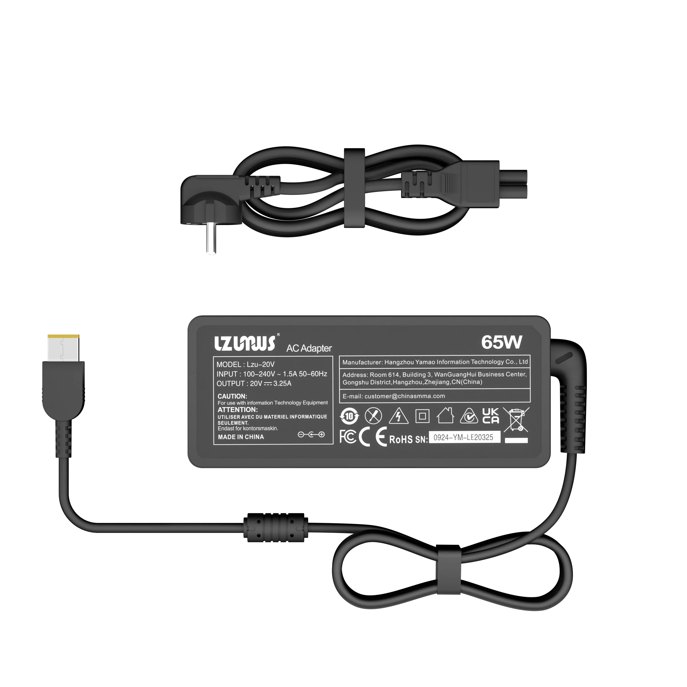 20V 3.25A 65W USB For Lenovo AC Laptop Charger Power Adapter Thinkpad X301S X230S G500 G405 X1 Carbon E431 E531 T440s Yoga 13