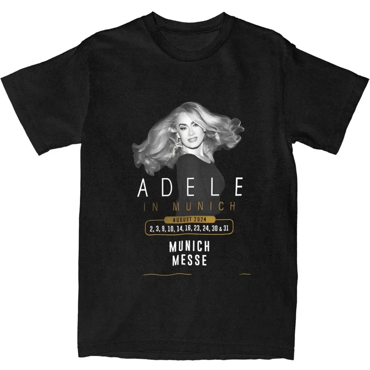 Summer O Neck Tees Oversized Clothing Print Couple Adele In Munich Tour 2024 Neck Collar August Y2K Funny Pure Cotton T-Shirts