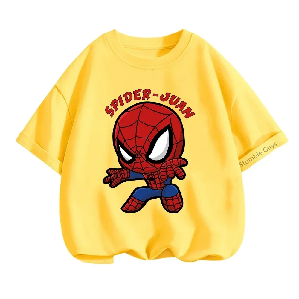 

Marvel Amine Spiderman Tshirt Boys Clothes Girls Kids Cartoon T-shirt Baby Shirt Teen Tops Tees 3-14y Boys Short Sleeve