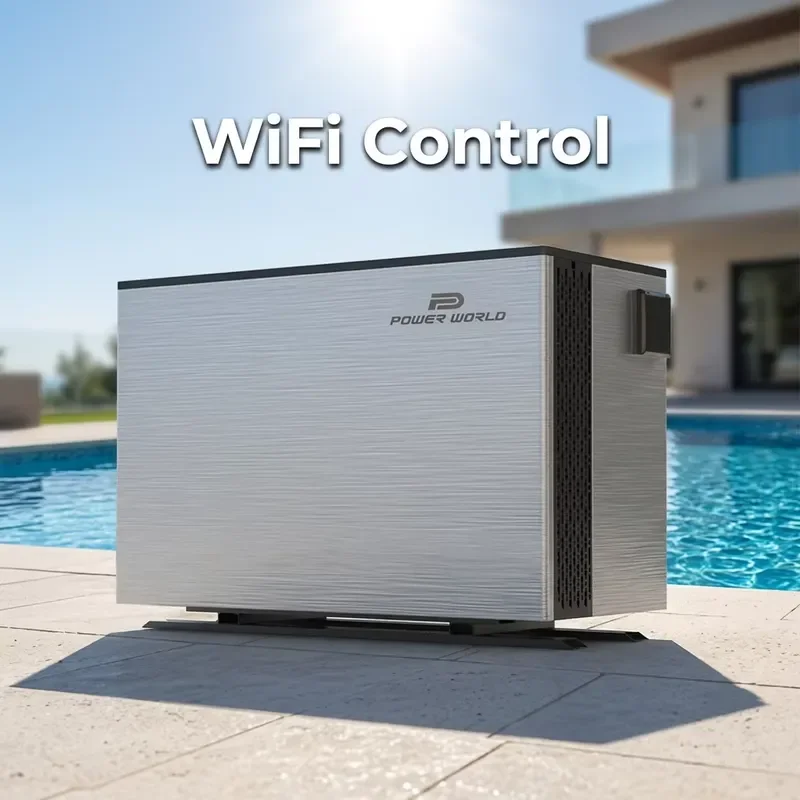 For R32 Air Source Solar Heating System Electric Water Heater for Swimming Pool & Sauna Outdoor Use Tankless