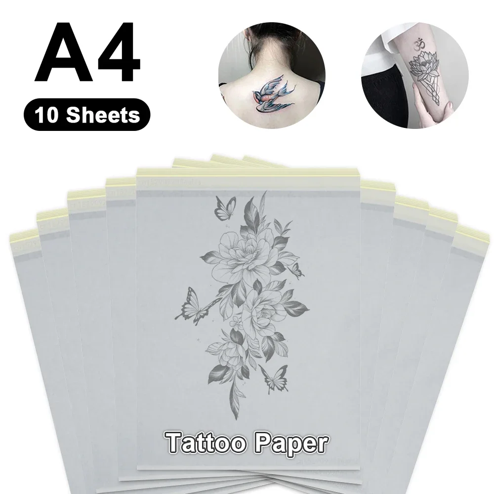 Papel de transferencia de plantilla de tatuaje, 4 capas, 8,5 "x 11", Compatible con impresora de inyección de tinta para celebración de la piel, fiestas festivas, cumpleaños