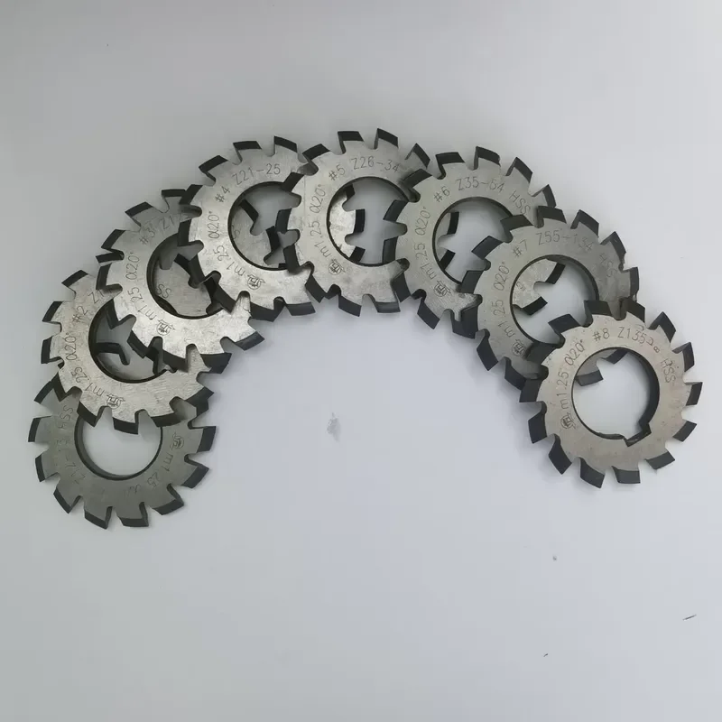 8pcs/set M1.25 No.1-no.8 Pa20 Cnc Hss Module Gear Milling Cutter Involute Gear Cutting Bevel Gear Milling Cutter