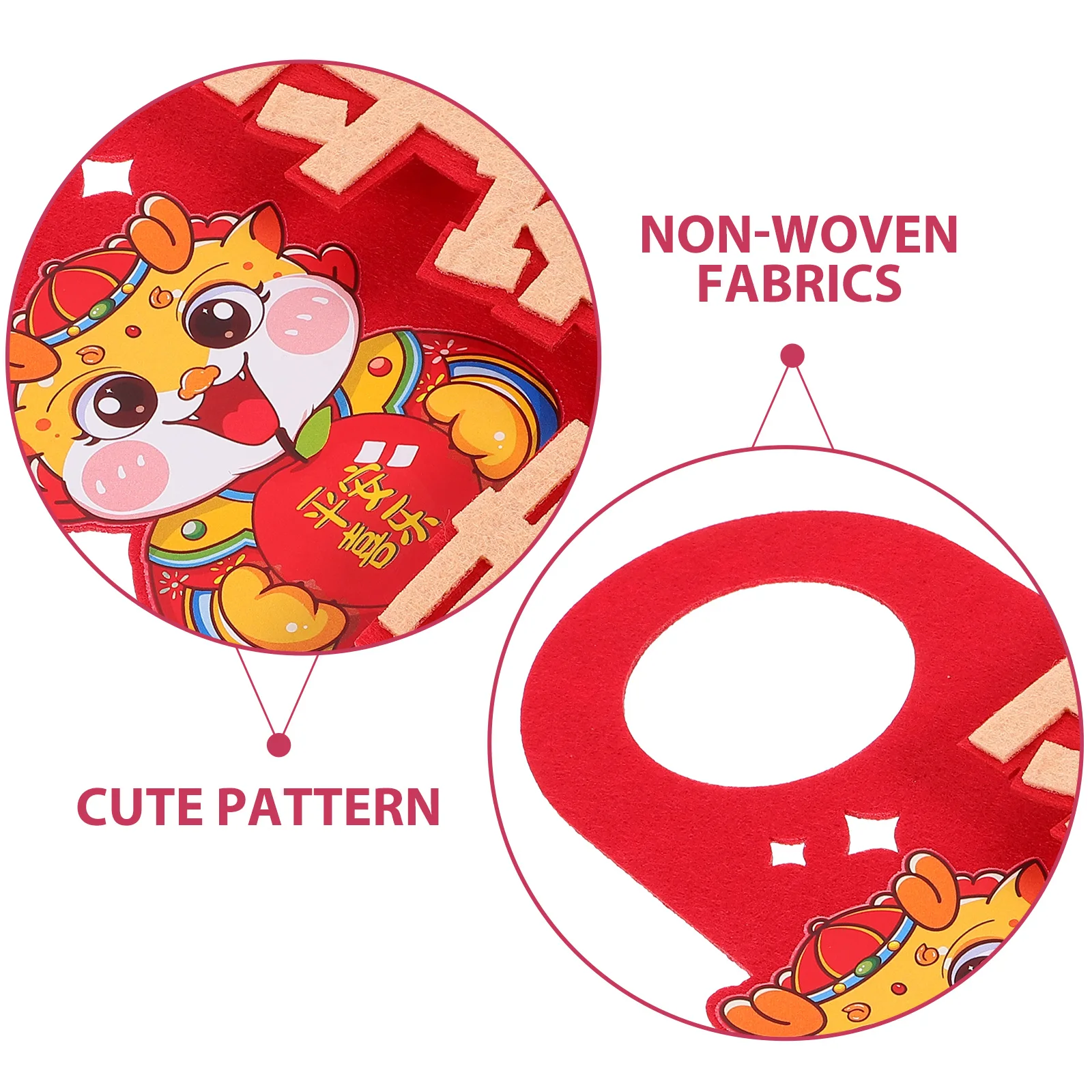 

2Pcs Year of Dragon Door Handle Hanging Decor Chinese New Year Party Supplies Zodiac Dragon Ornament Traditional Home Decor