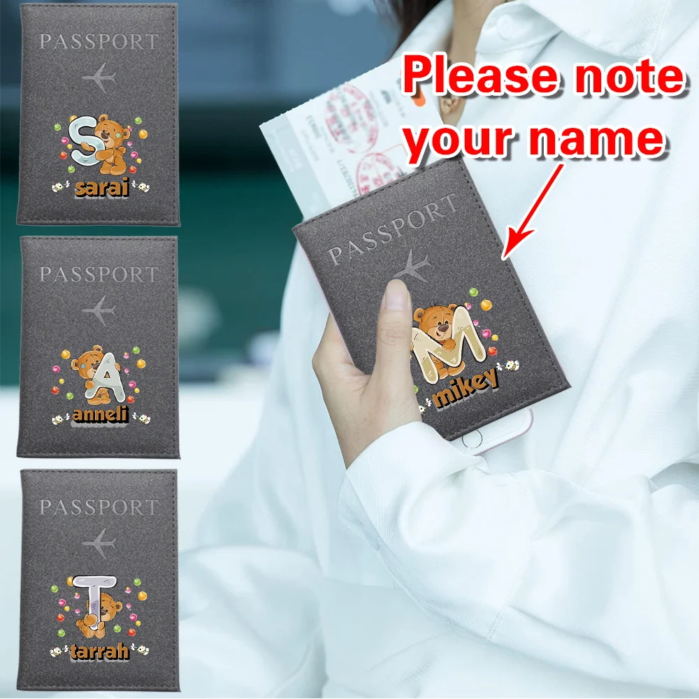 

Персонализированный чехол для обложки для паспорта с индивидуальным именем, многофункциональный держатель для паспорта для путешествий, набор для хранения воздушных билетов