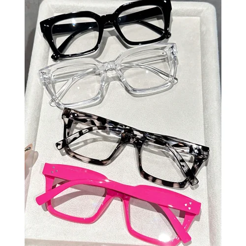 Imagen 2 del producto Gafas de lectura cuadradas transparentes a la moda, gafas con bloqueo de luz azul para mujer, montura de gafas ópticas de lujo para ordenador