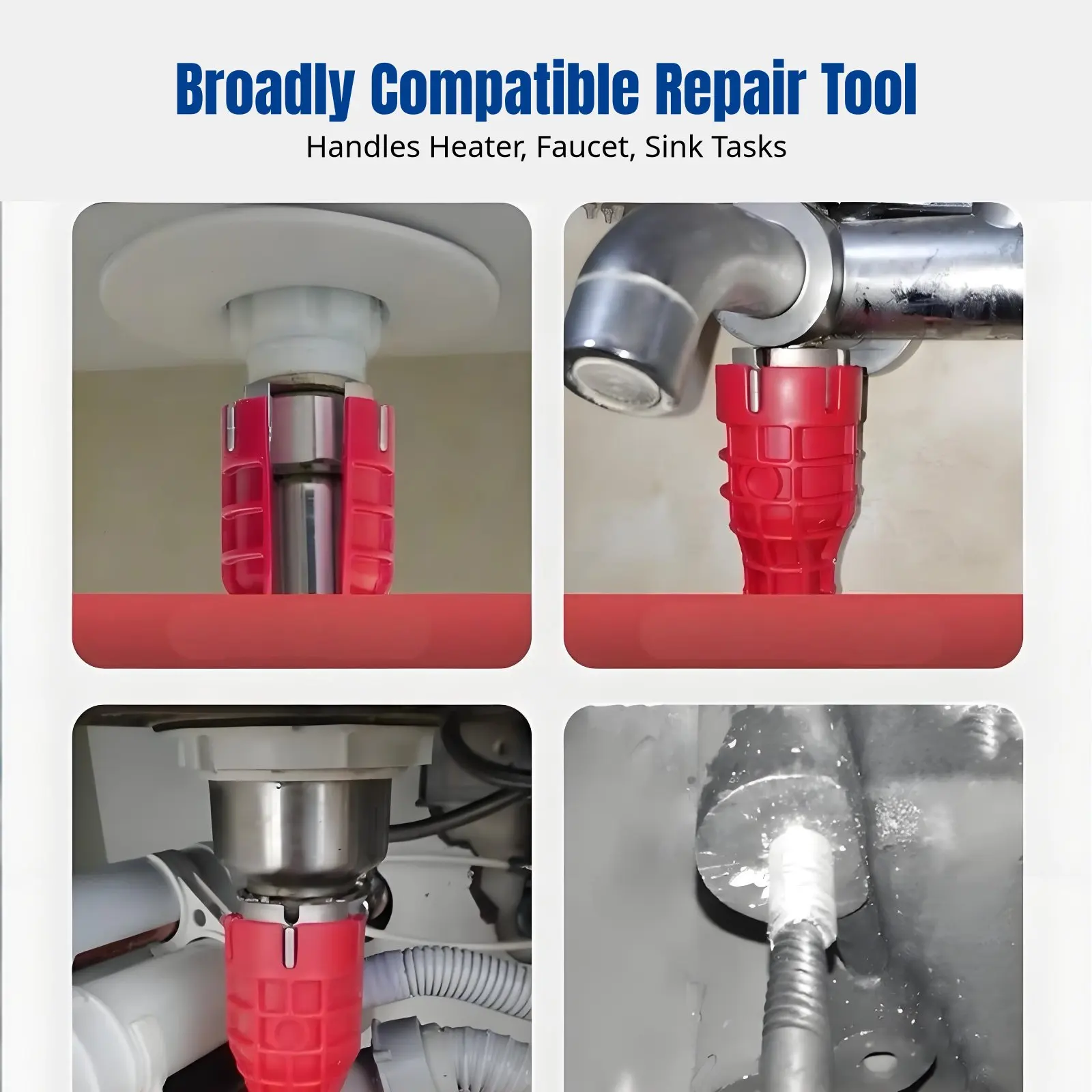 Multifunctional Sink Wrench, Five-in-One Plumbing Tool, Plastic Alloy, Universal view 3