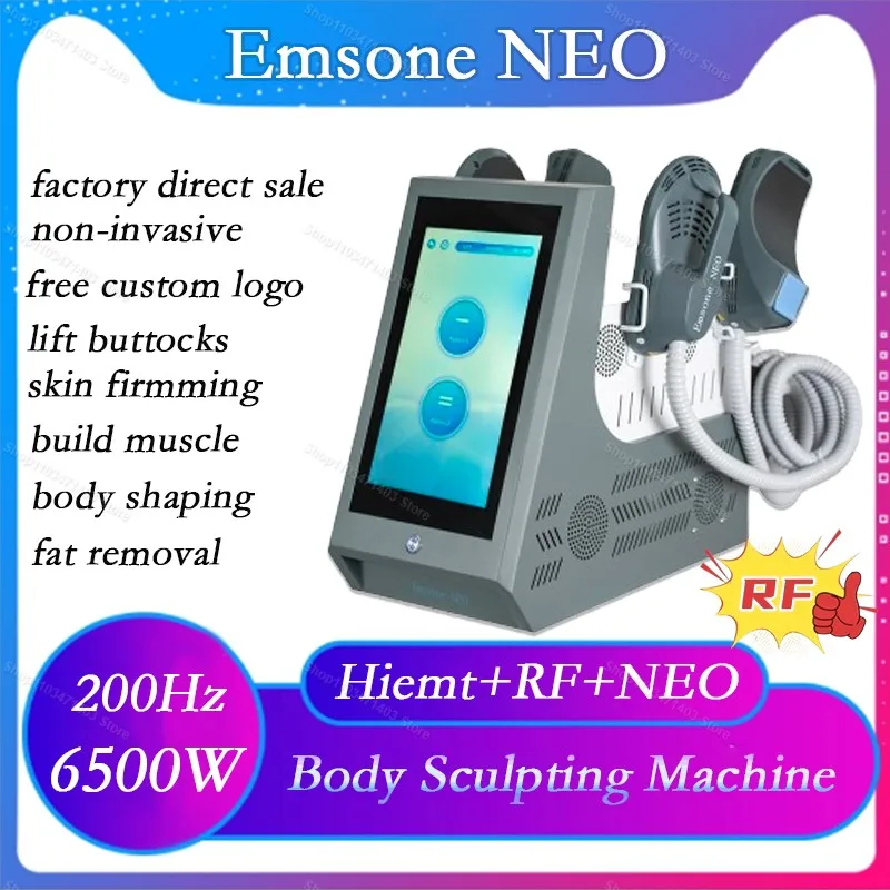 

EMS Body Sculpt RF Machine Новое обновление RF 6500 Вт 200 Гц Emsone neo Muscle Build Утягивающее устройство для удаления жира