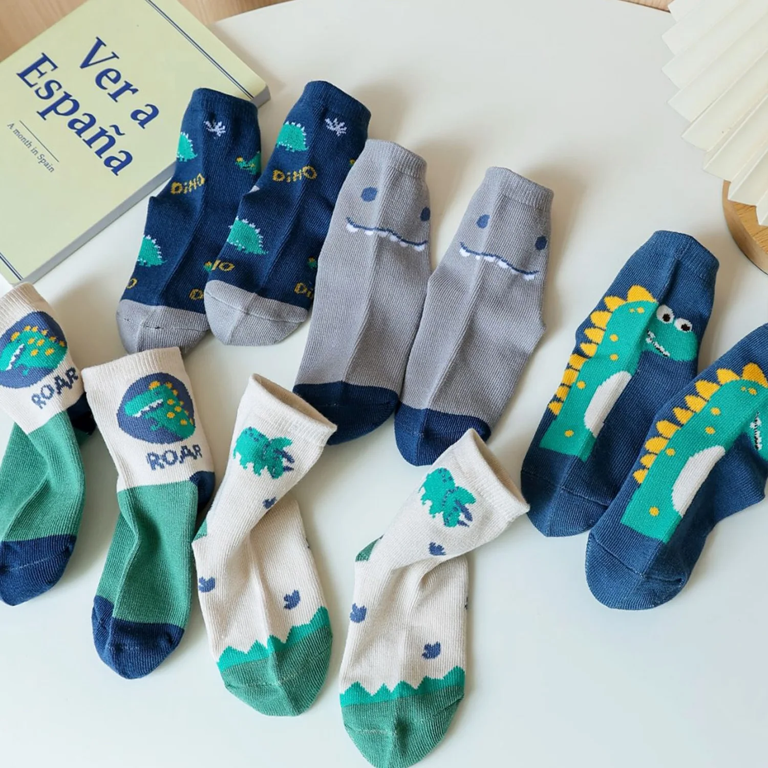 5 Pairs Boy Socks 1-12Y Kids Spring Summer Fall Cute Comfortable Mid Length