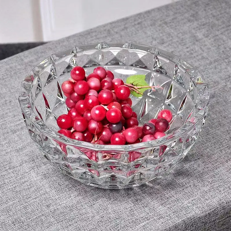 Imagem -03 - Moda de Luxo Tigela de Armazenamento de Frutas de Vidro Bandeja de Doces de Cristal Presentes Bonitos Vaso de Mesa Decoração da Sala de Estar de Alta Qualidade