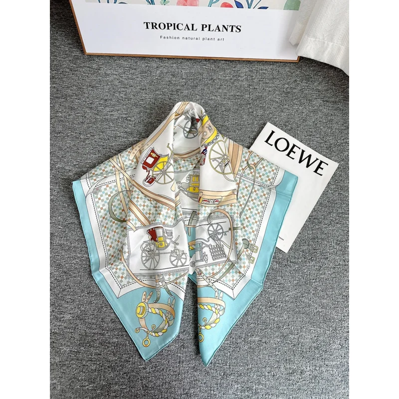 

Fular Scarves Luxury Replica Brands Satin Hijab Room Scarf Both Side Print Vip Luxury Scarf Same The Original Summer Headscarf