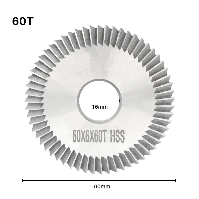 XCAN Key Machine Cutter 60x16x6mm 60Teeth Horizontal Key Cutting Machine Milling Cutter Single Side Saw Blade for Copy Keys