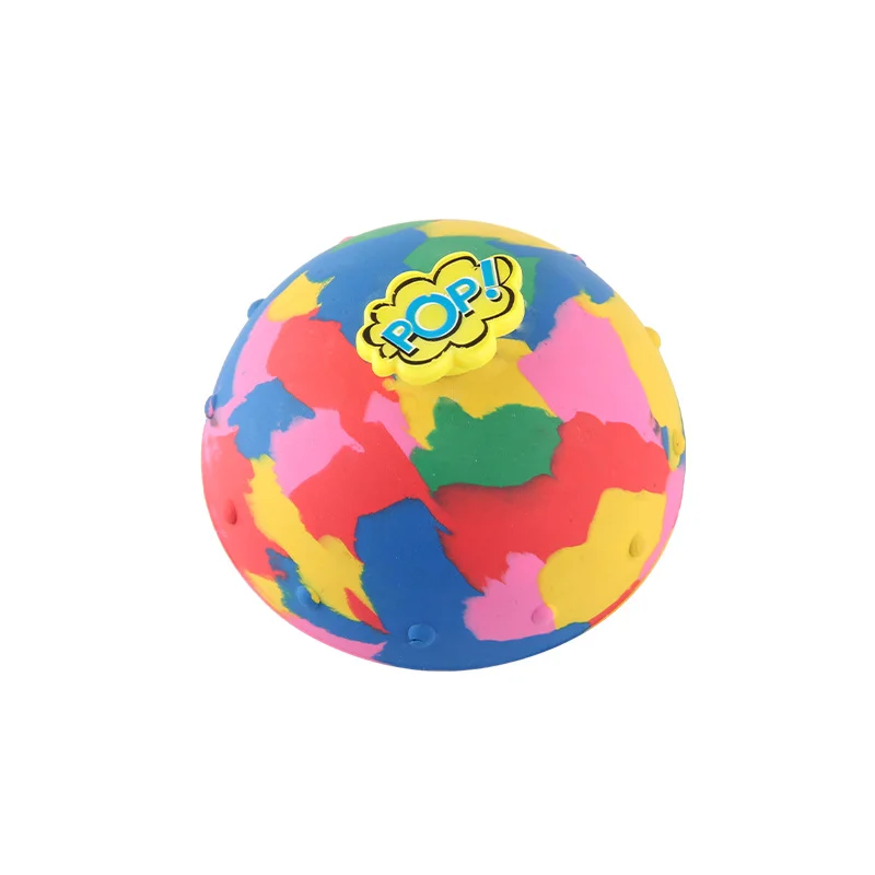 Hip Hop Jump Half Side Bouncing Ball Anti Stress Fidget Toys for Kids Indoor Outdoor Fun Camouflage Pop Bounce Bowl Spinning Top