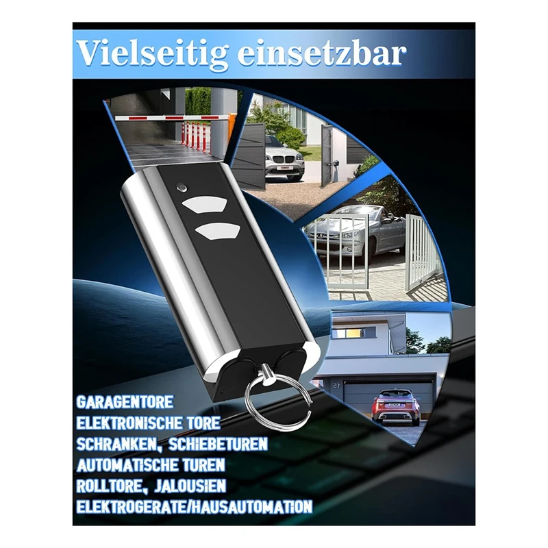 2 แพ็ค 433.92 Mhz ประตูโรงรถมือเครื่องส่งสัญญาณสําหรับเหล็กมาตรฐาน Entrematic RCU 433-2, RCU 433-4, EA433 2KS, T433-4